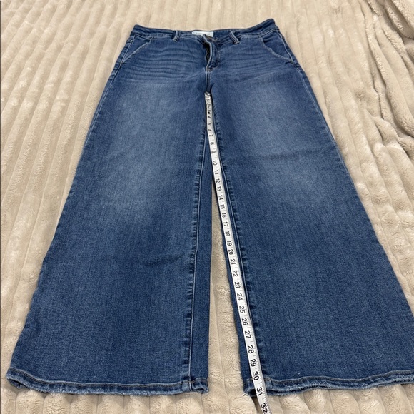 Risen Jeans Denim - High-Rise Wide-Leg Women's Jeans in Deep Blue Wash